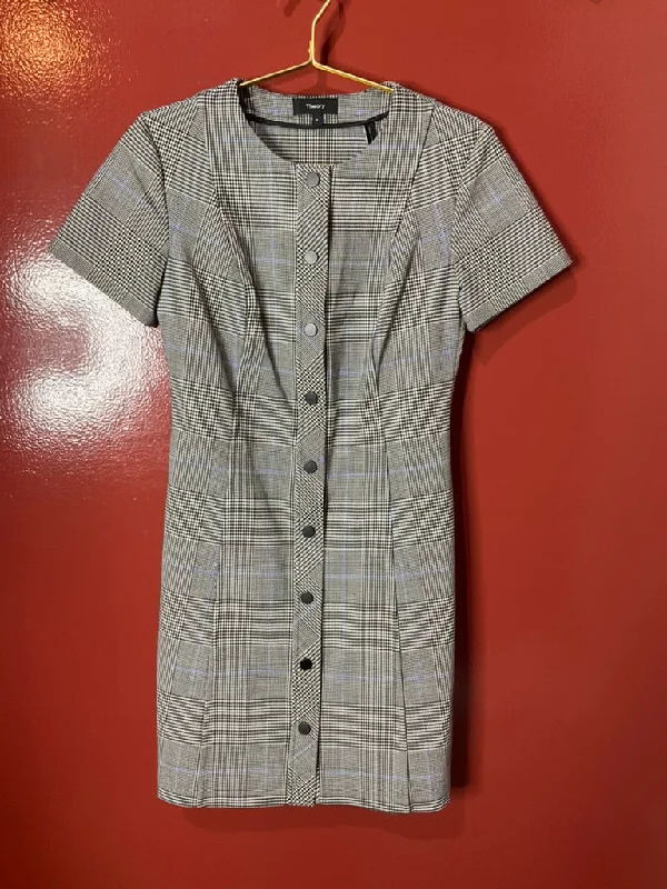 Theory Black/White Houndstooth  Dress Petite