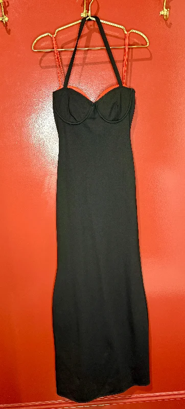 Staud Masonite Dress Black with Cherry Faux Leather S/M