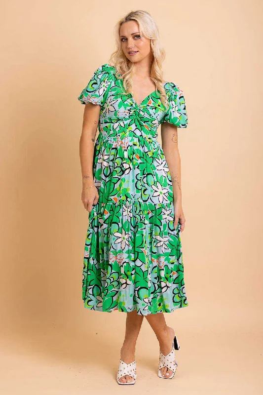 Courtney Maxi Dress Green Floral