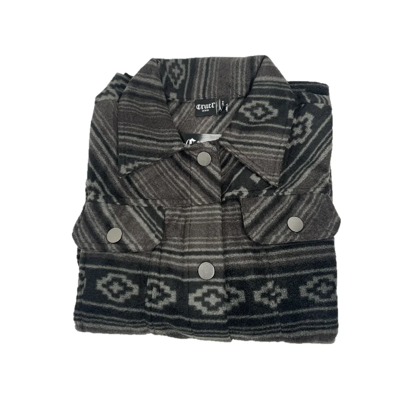 Cruel Denim® Ladies Black Aztec Printed Trucker Jacket CWJ7406001 Turtleneck Wrap Cape