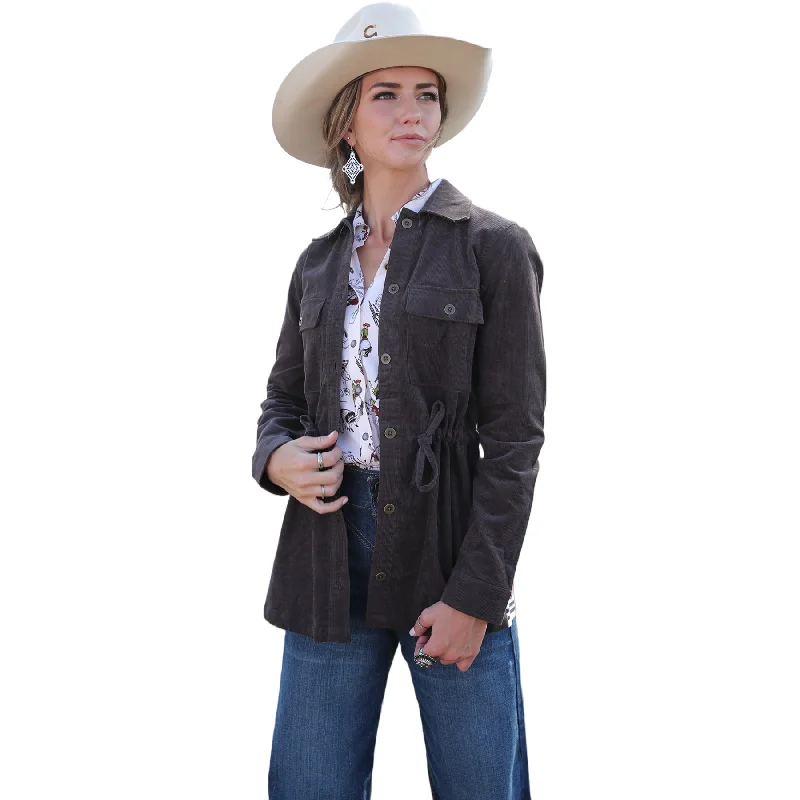 Cruel Denim® Ladies Western Brown Utility Jacket CWJ7420001 Toggle Coat Shawl Collar Coat Notch Collar Coat