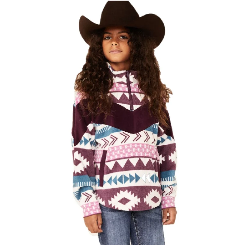 Cruel Girl's Southwestern Print Purple Pullover Sweatshirt CWK8640001 Peter Pan Collar Cowl Neck Turtleneck