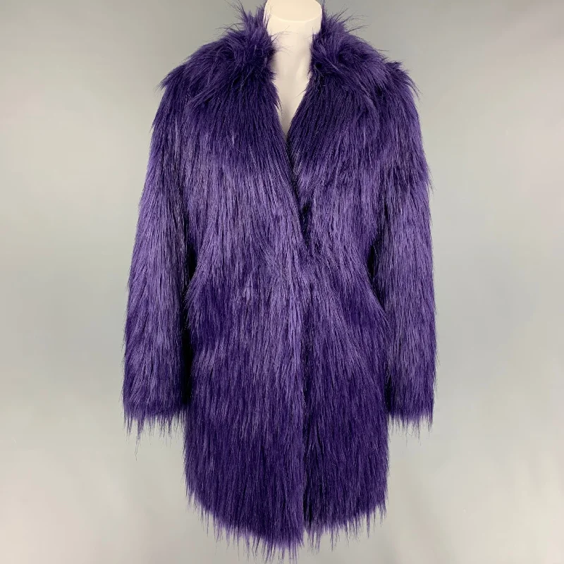 MICHAEL by MICHAEL KORS Size XS Purple Modacrylic Textured Coat