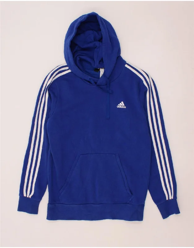 ADIDAS Mens Hoodie Jumper Medium Blue Cotton