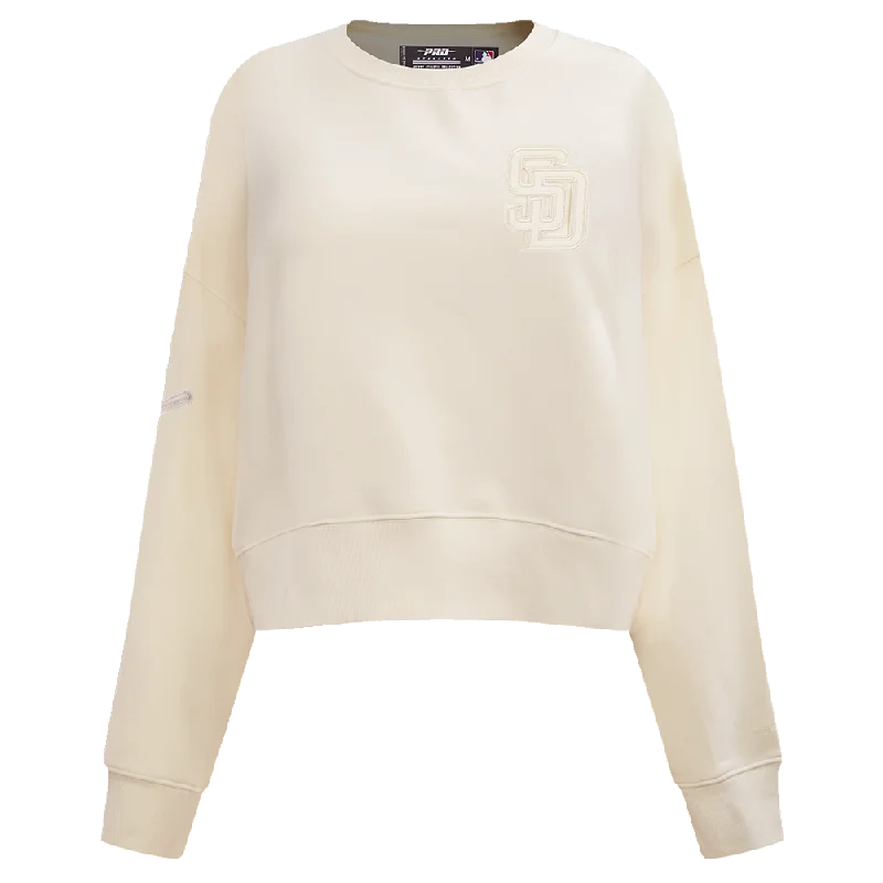 MLB SAN DIEGO PADRES NEUTRAL WOMEN'S CREWNECK (EGGSHELL)