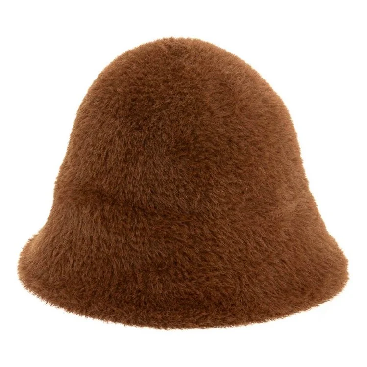 Faux Fur Bucket Hat Coffee