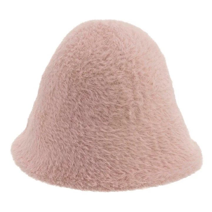 Faux Fur Bucket Hat in Pink