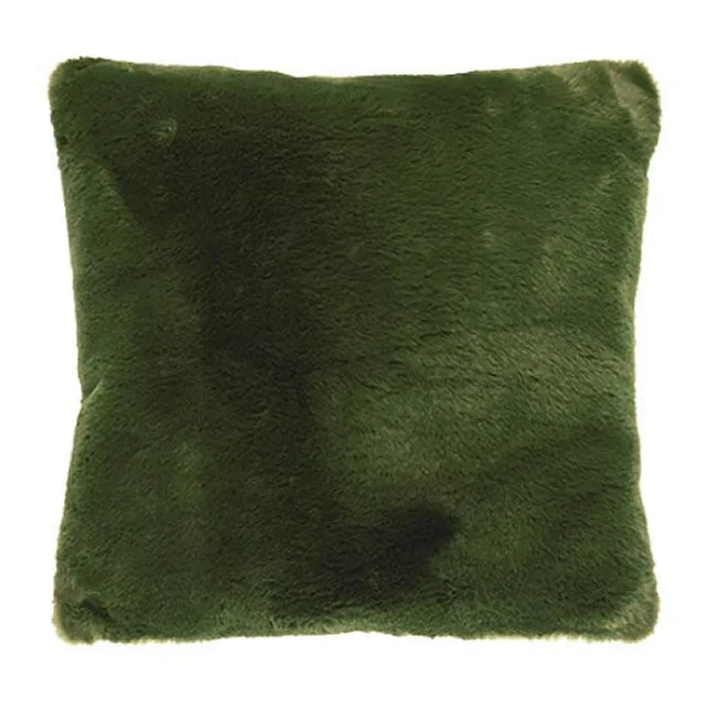 Luxe Faux Fur Cushion Olive