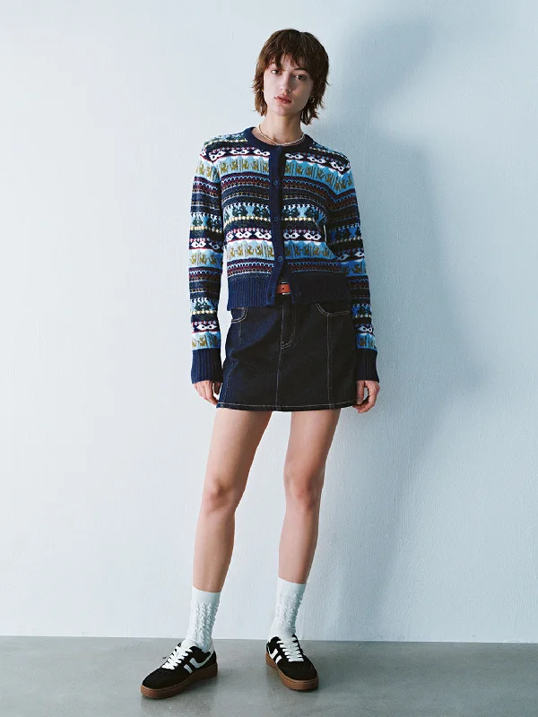 Tribal Cropped Knitted Cardigans